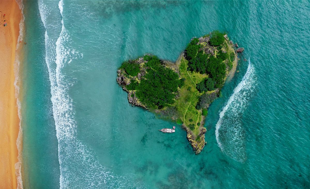 island, ocean, sea, lagoon, beach, landscape, water, tourism, nature, bay, tropical, sand, coast, idyllic, travel, aerial view, summer